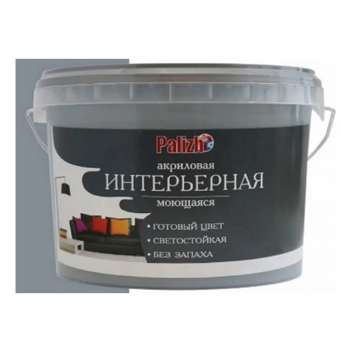 Краска акриловая интерьерная моющаяся Palizh №318 туман 3,7 кг 11606914