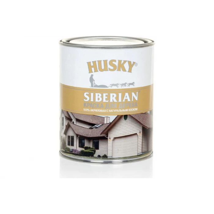 Краска для дерева акриловая белая HUSKY SIBERIAN 0,9 л База А 28045