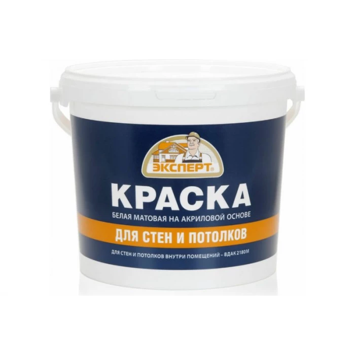 Краска для стен и потолков ЭКСПЕРТ белая 7 кг 9010