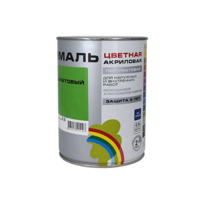 Универсальная цветная эмаль Радуга Colors ВД-АК 220 салатовый, 0,9 л 142951