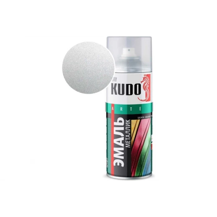 Эмаль металлик универсальная быстросохнущая KUDO SILVER GRAIN FINISH серебро KU-1026