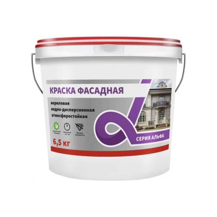 Фасадная краска Krafor белая 6.5 кг