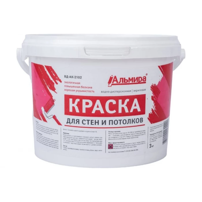 Краска Альмира для стен и потолков 3 кг 00-00000365