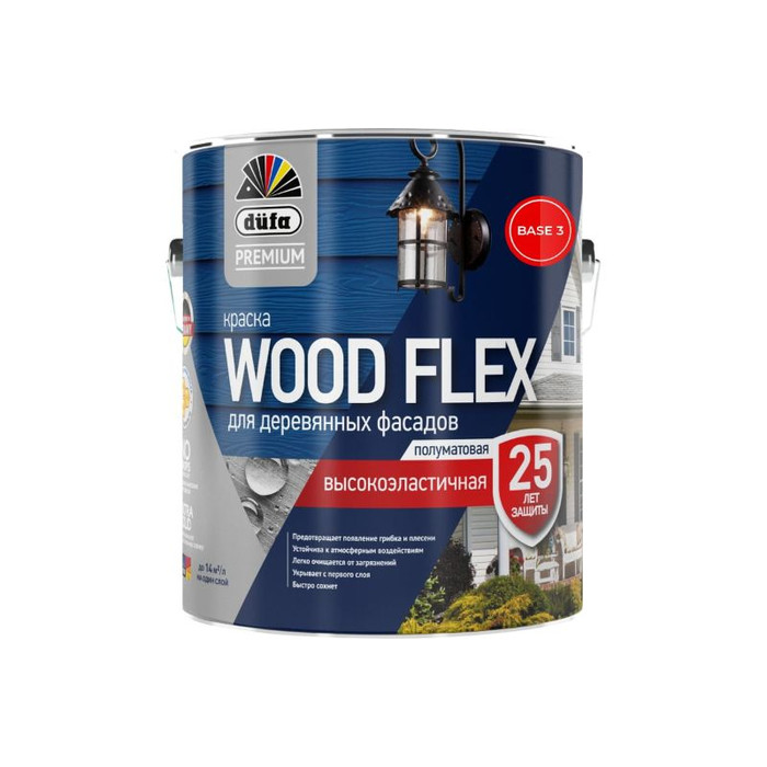 ВД краска Dufa Premium WOODFLEX высокоэластичная для деревянных фасадов база 3 2,2 л МП00-007343