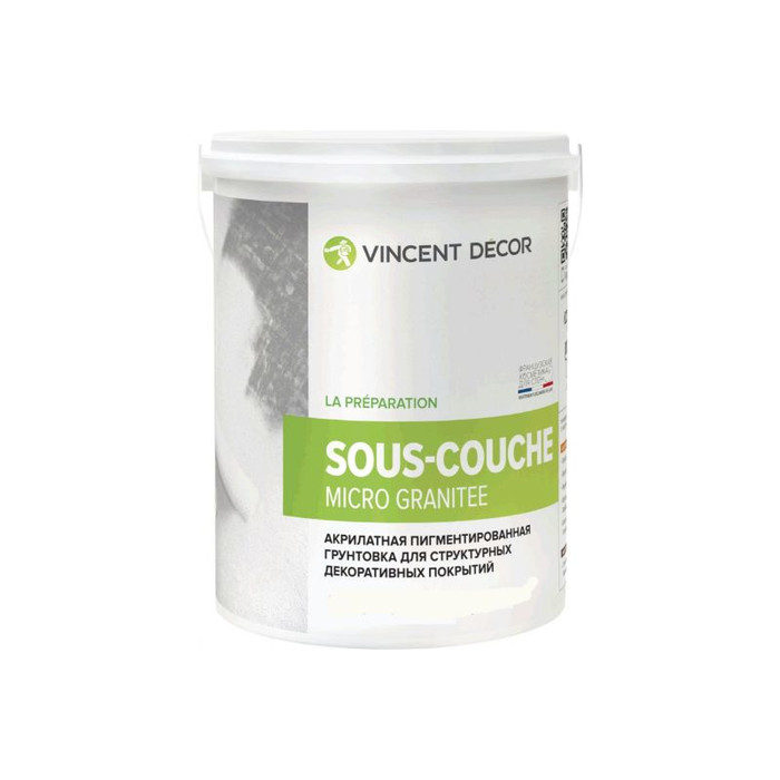 Грунтовка VINCENT DECOR SOUS COUCHE MICRO GRANITEE для декоративных штукатурок 4кг 103-076