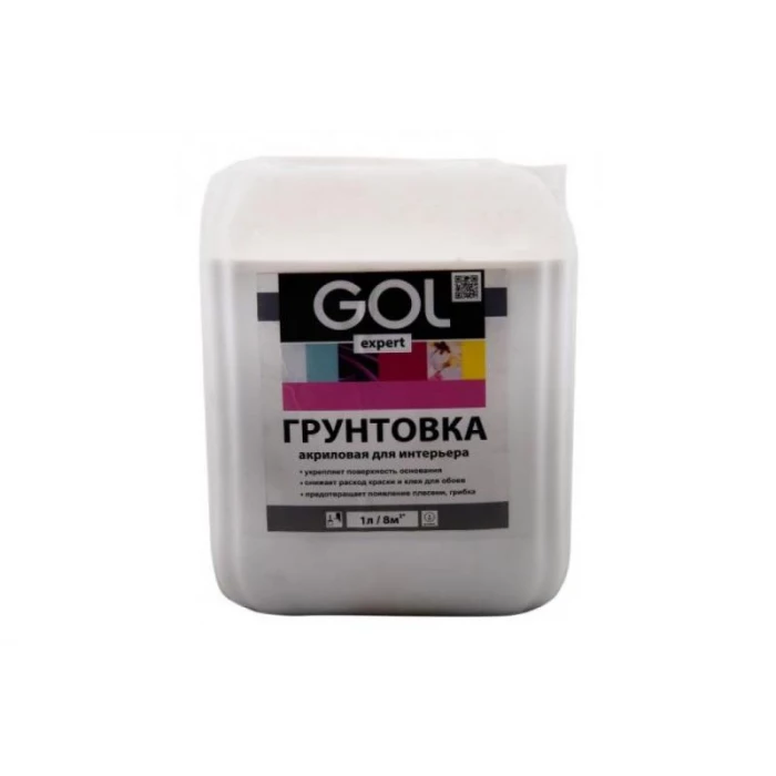 Акриловая ИНТЕРЬЕРНАЯ грунтовка PALIZH GOL GOLexpert 113, бутыль ПЭТ 5 л 11605561