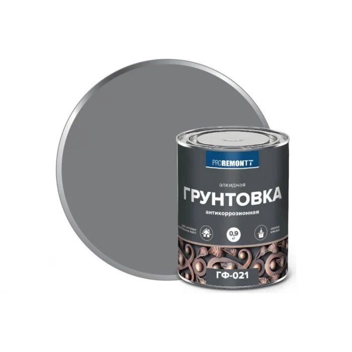 Грунт PROREMONTT ГФ-021 серый, 0.9 кг Лк-00004520