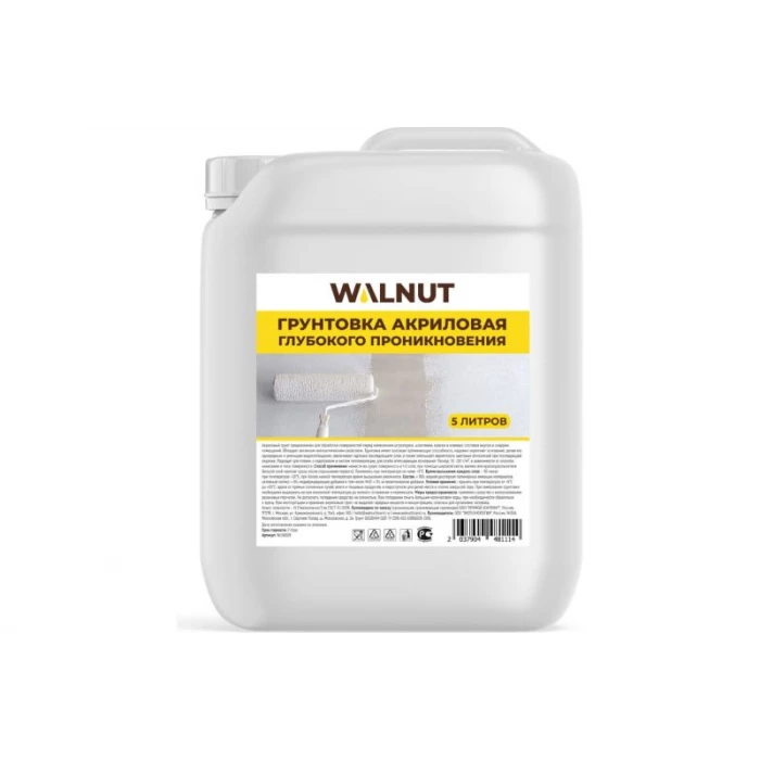 Акриловая грунтовка глубокого проникновения WALNUT 5 л WLN0578