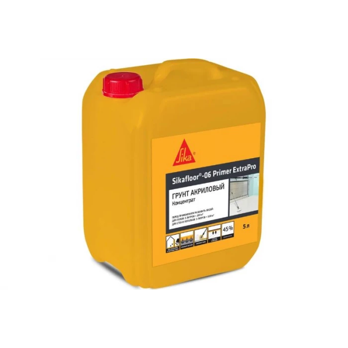 Акриловый универсальный концентрированный грунт SIKA floor-06 Primer ExtraPro канистра, 5 л 573359
