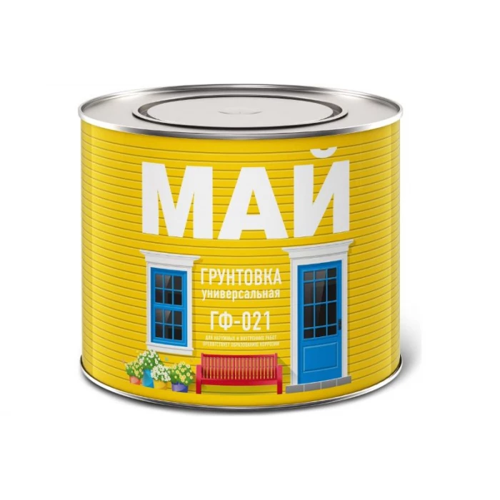 Грунтовка ГФ-021 МАЙ по металлу и дереву, серая 2,2 кг 205512