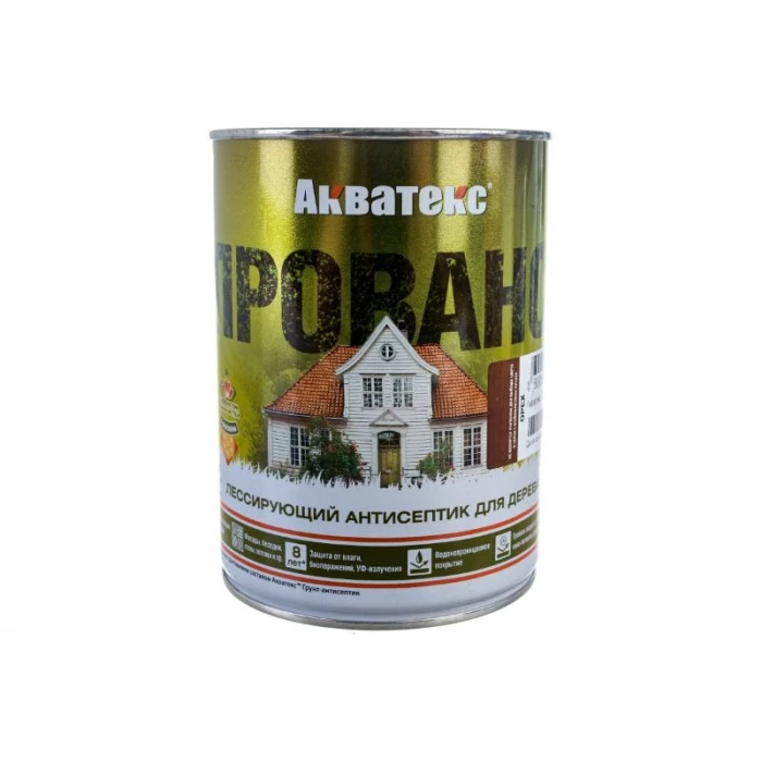 Антисептик для дерева АКВАТЕКС ПРОВАНС лессирующий, полуматовый, орех, 0.75 л 205711