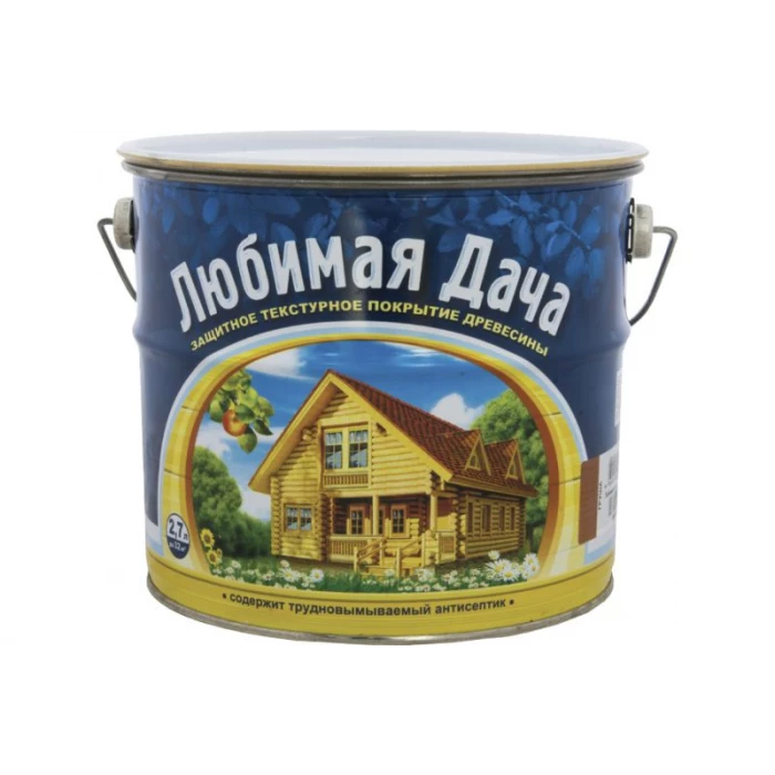 Защитно-декоративное покрытие для древесины Любимая Дача рябина, полуматовое, 2.7 л 35276