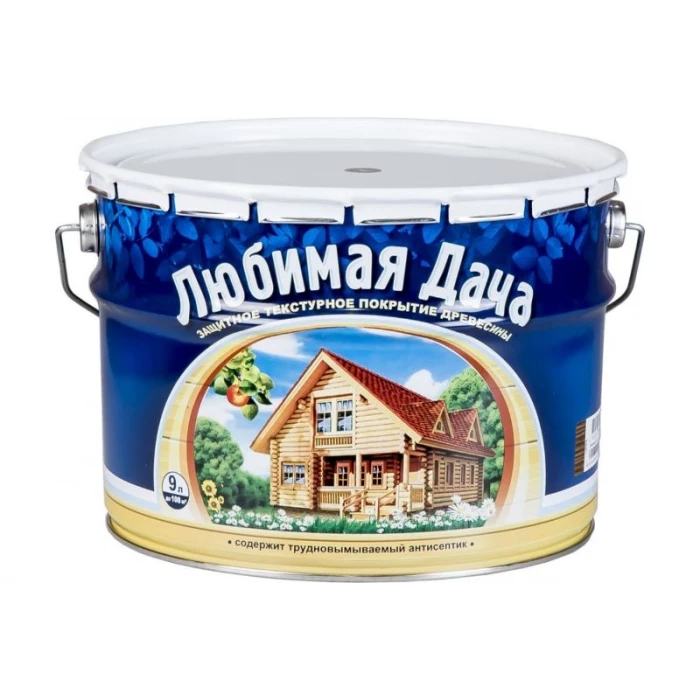 Защитно-декоративное покрытие Любимая Дача калужница, для древесины, полуматовое, 9 л 45315