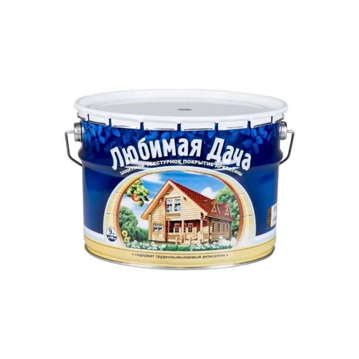 Защитно-декоративное покрытие Любимая Дача орегон, для древесины, полуматовое, 9 л 45317