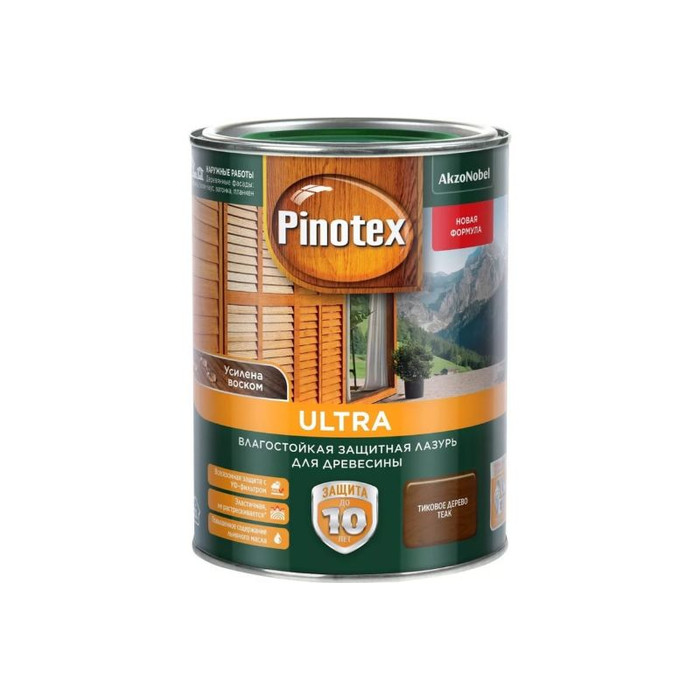 Влагостойкая защитная лазурь для древесины PINOTEX ULTRA NW (тик; 0,9 л) 5803749