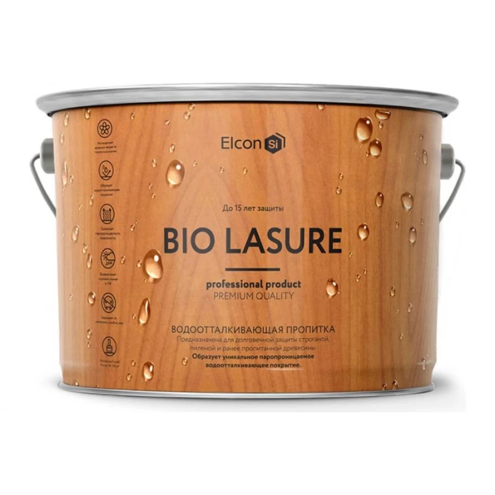 Водоотталкивающая пропитка антисептик для защиты дерева Elcon Bio Lasure (до 15 лет; дуб; 2 л) 00-00461953