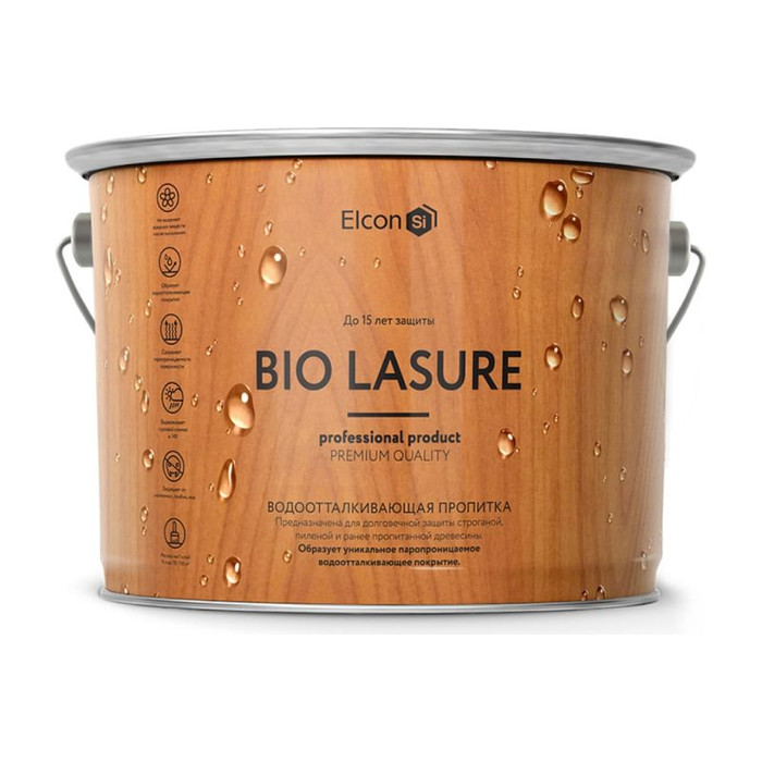 Водоотталкивающая пропитка-антисептик для дерева Elcon Bio Lasure (тик; 9 л) 00-00461955