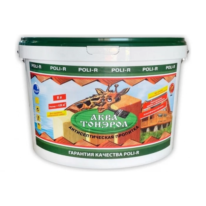 Пропитка POLI-R АКВА-Тонэрол белый, 9 л 20121
