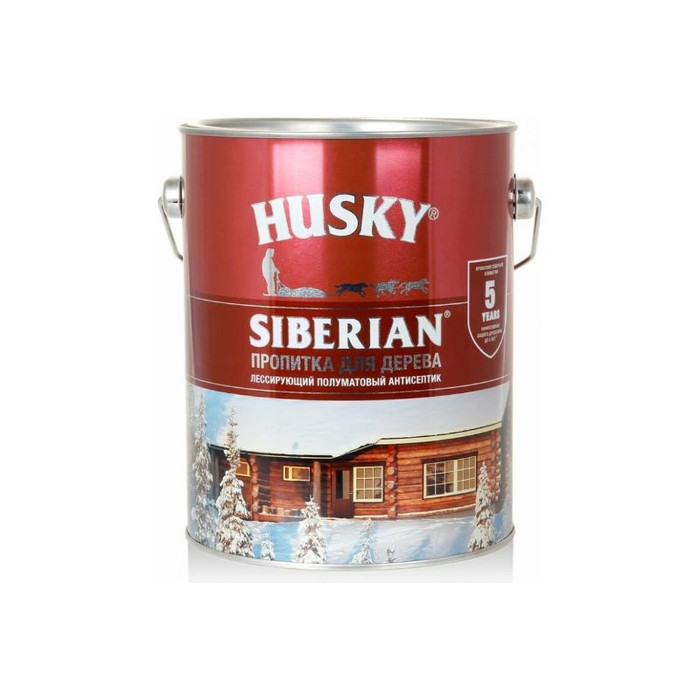 Декоративная пропитка-антисептик HUSKY SIBERIAN для дерева полуматовая рябина 2,7 л 28835 фото 2