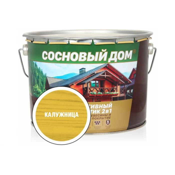 Декоративно-защитный состав для древесины ЗАО Декарт Сосновый дом калужница, 9 л 29537