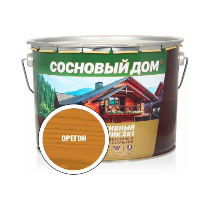 Декоративно-защитный состав для древесины ЗАО Декарт Сосновый дом орегон, 9 л 29539