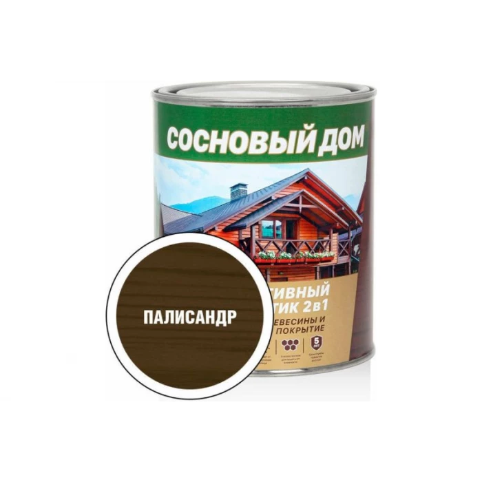 Декоративно-защитный состав для древесины ЗАО Декарт Сосновый дом палисандр, 0.8 л 29521