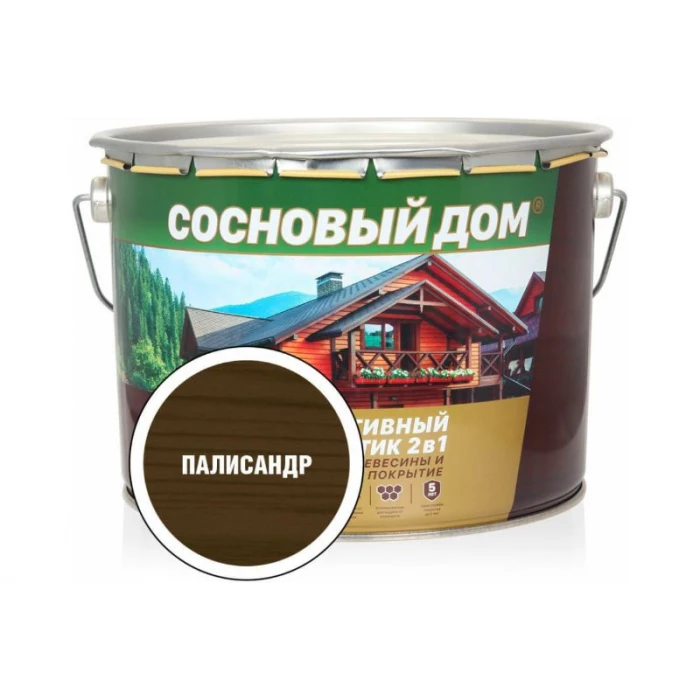 Декоративно-защитный состав для древесины ЗАО Декарт Сосновый дом палисандр, 9 л 29541