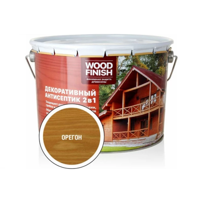 Декоративный антисептик ЗАО Декарт WOOD FINISH для дерева, орегон, 9 л 28484