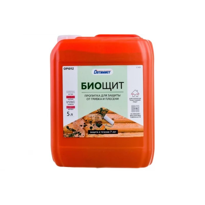 Пропитка Оптимист Биощит для защиты от грибка и плесени С401 5 л OPI012