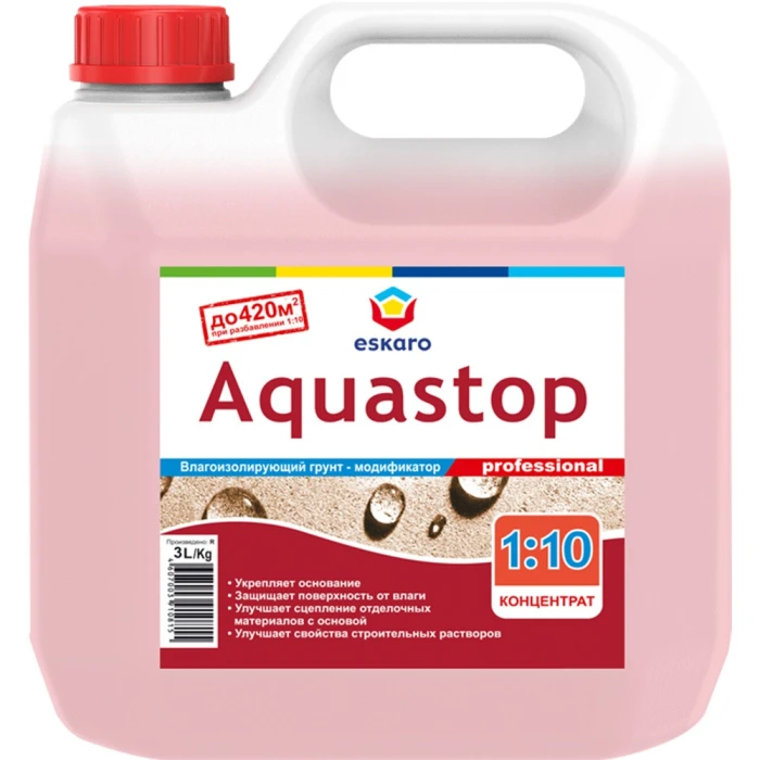 Грунт влагоизолятор Eskaro Aquastop Professional, 3 л