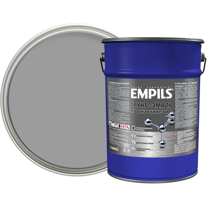 Грунт-эмаль по ржавчине Empils PL 3в1 Серый 5 кг
