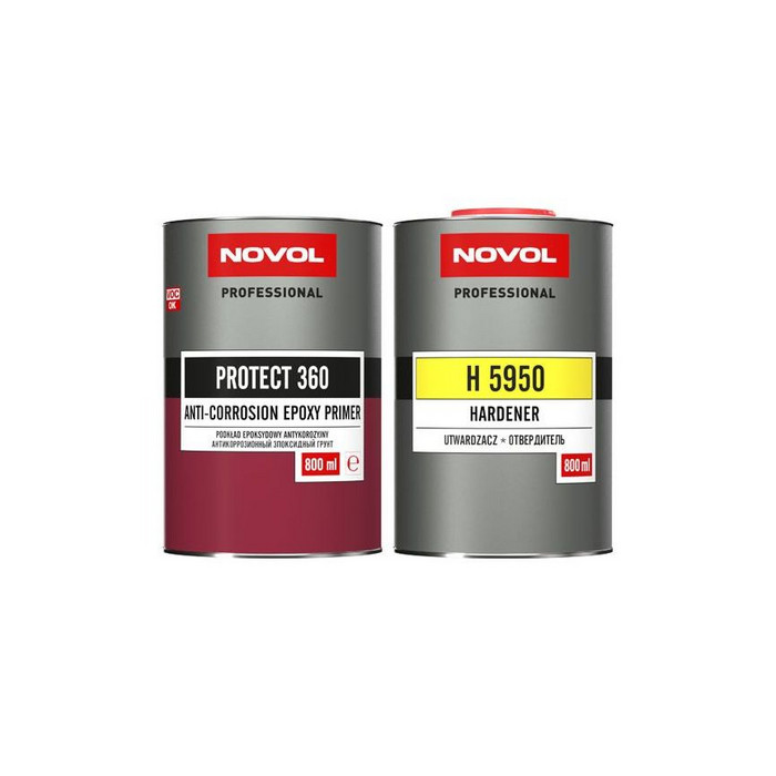 Грунт двухкомпонентный эпоксидный Novol Protect 360 с отвердителем 0.8+0.8 л Серый
